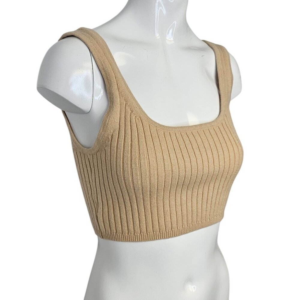 Aritzia Wilfred Manila Tank, Ribbed, Scoop Neck, Sweater Tank, Merino Wool, S - Picture 3 of 7
